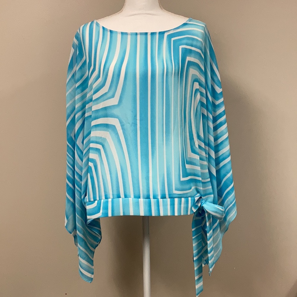 LANE BRYANT Flowy Tie Side Peek-a-Boo Sleeve Top